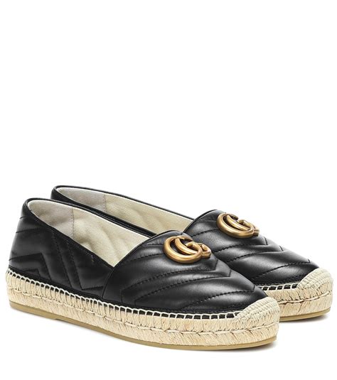 leather espadrille with double g